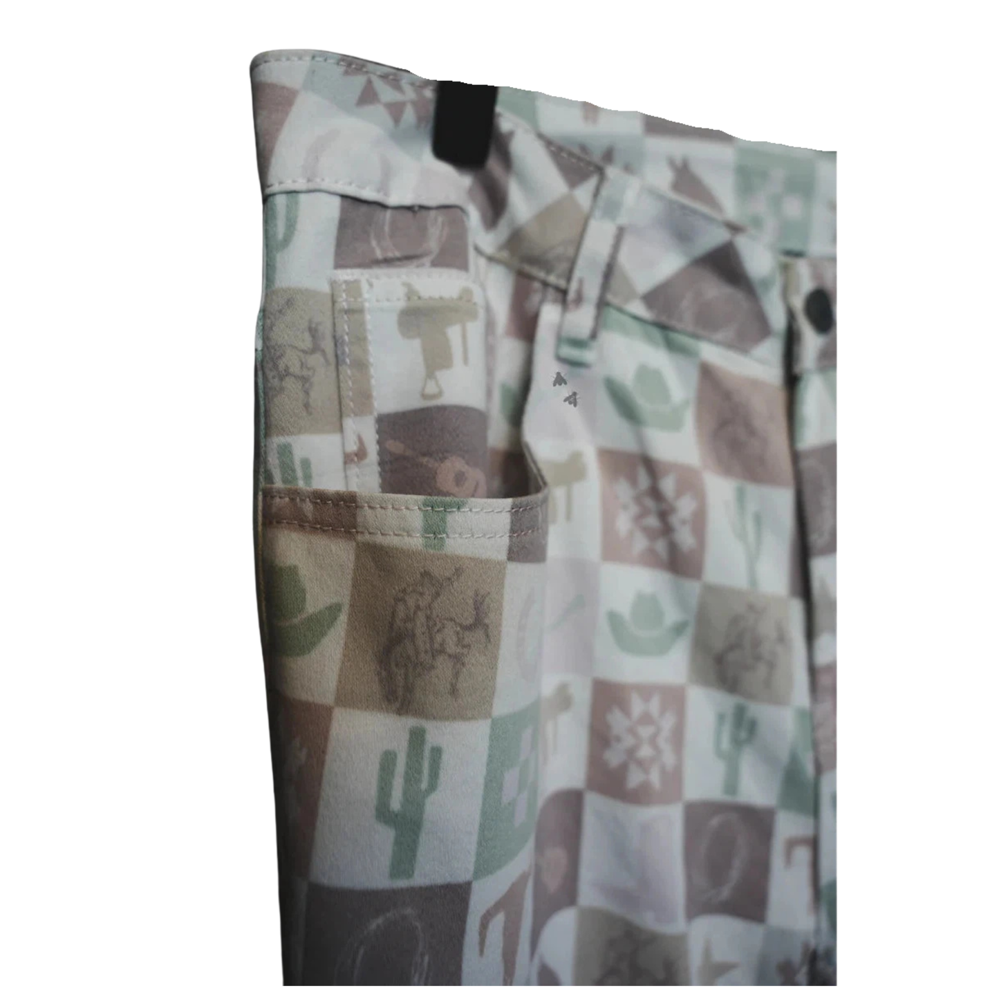 2 Fly Women's Western Flare Jeans - Checkered Multi