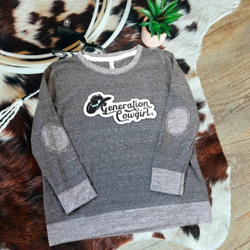 Ranch Raised Girl's Long Sleeve Generation Cowgirl Crew