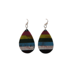 Earrings Stripe Multi Teardrop