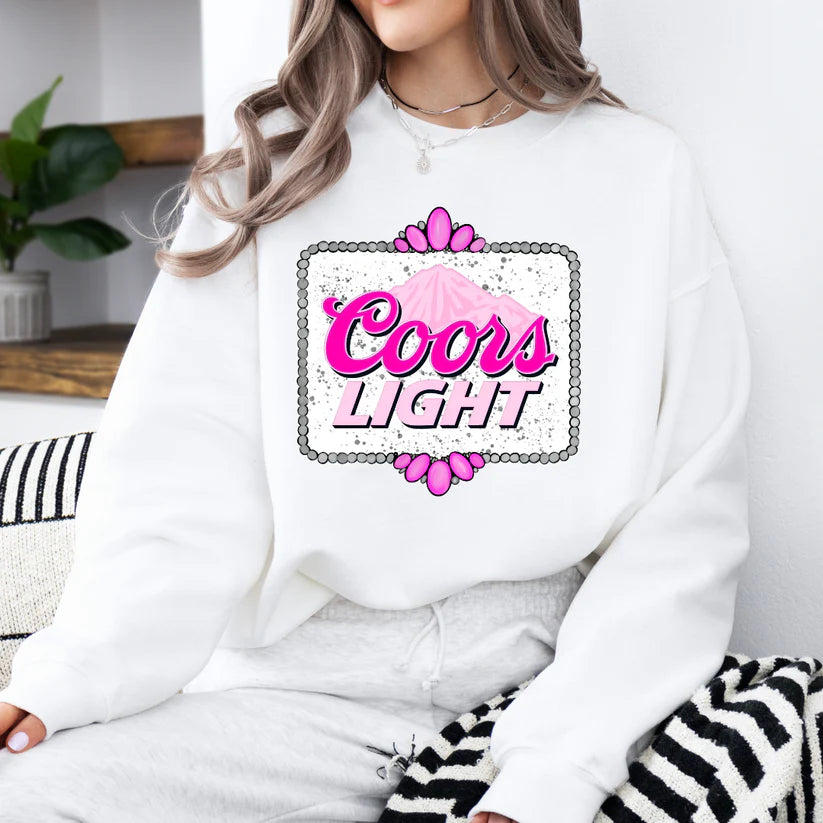 The Branded Roan - Coors Light Pink Crew