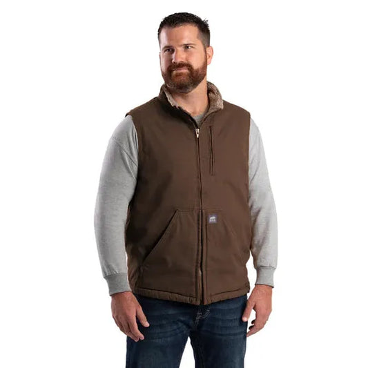 Berne Men's Sherpa Lined Vest- Brown