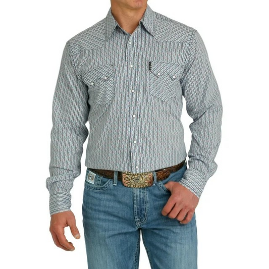 Cinch Men's Long Sleeve Modern Fit Snap Western Shirt - White