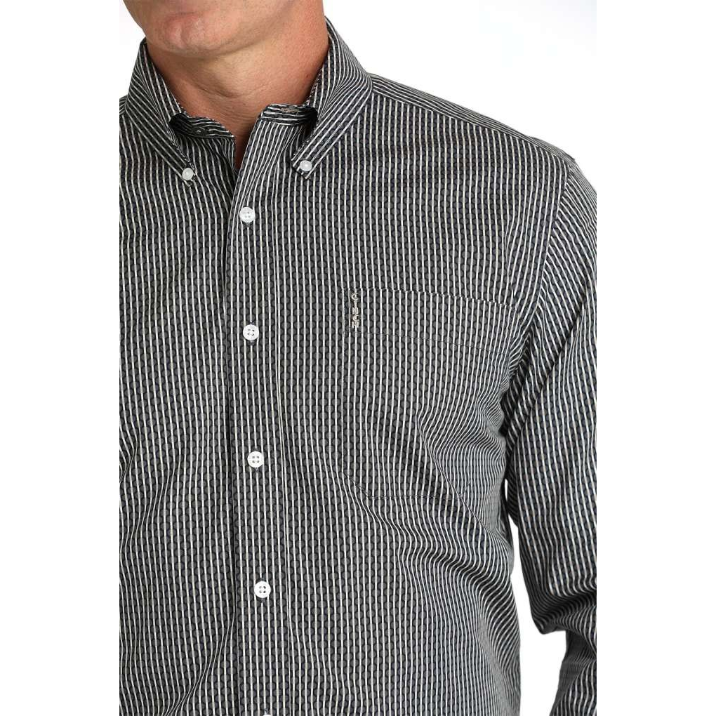 Cinch Classic Fit Long Sleeve Men's Modern Print Shirt - Black