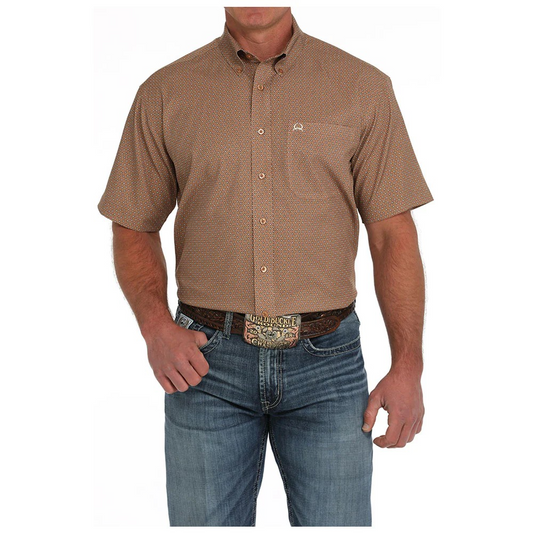 Cinch Men's Short Sleeve Arenaflex Shirt - Brown