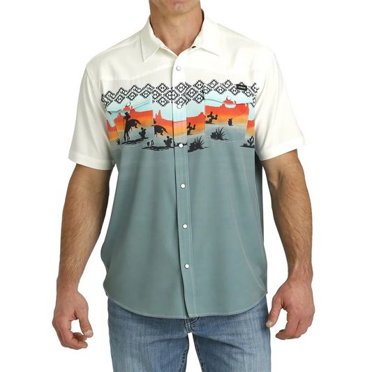 Cinch Men's Short Sleeve Camp Shirt - Multicolored