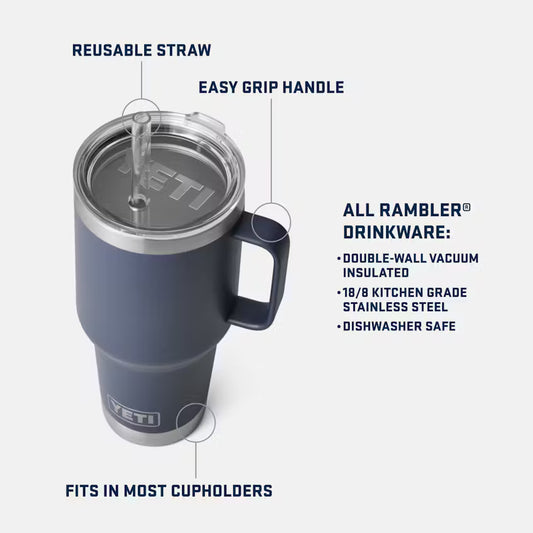 Yeti Rambler 1L Straw Mug Lids - Clear