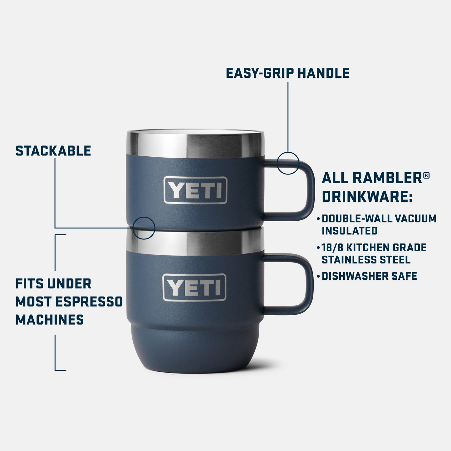Yeti Rambler 177ml Stackable Mugs - Black