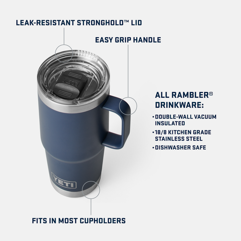 Yeti Rambler 591ml Travel Mug w/Stronghold Lid - Wine Vine Red