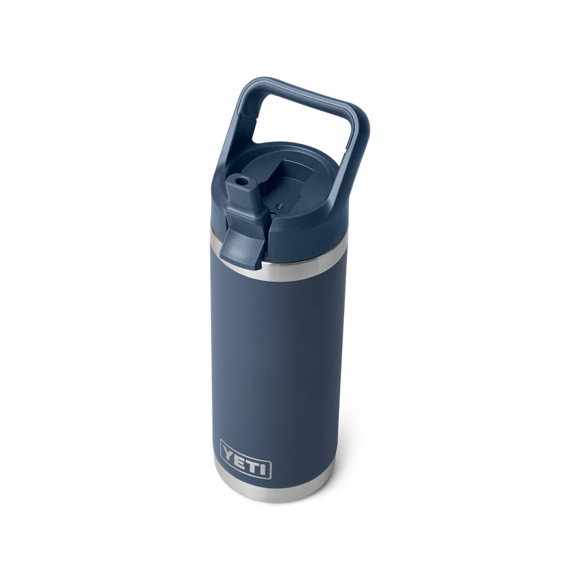 Yeti Rambler 532ml Water Bottle w/Colour-Matched Straw Cap - Navy