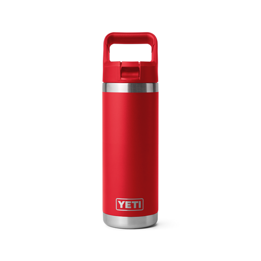 Yeti Rambler 532ml Straw Bottle w/Colour-Matched Straw Cap - Rescue Red