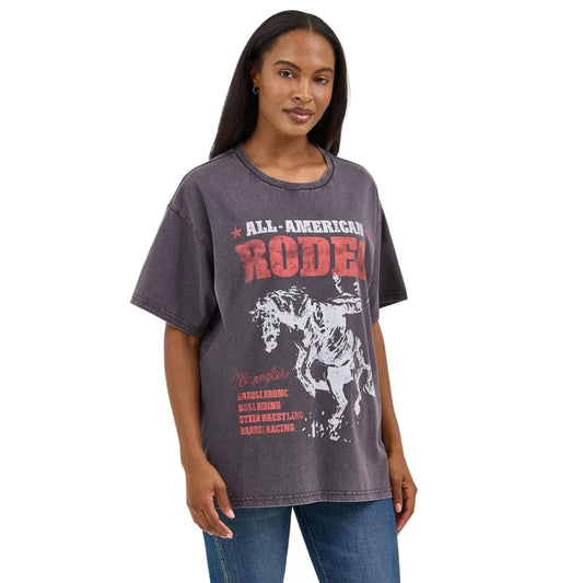 Wrangler Women's Graphic Oversize Fit Short Sleeve Tee Shirt - Phantom