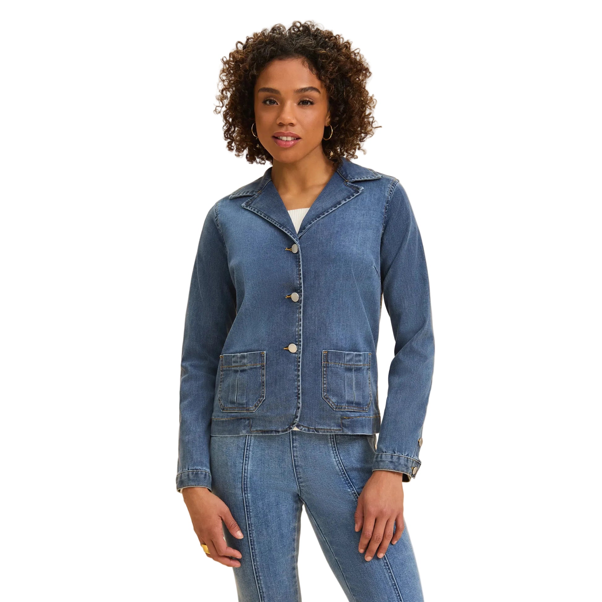 FDJ Women's Denim Blazer Jacket - Medium Wash - Irvine Tack & Western Wear