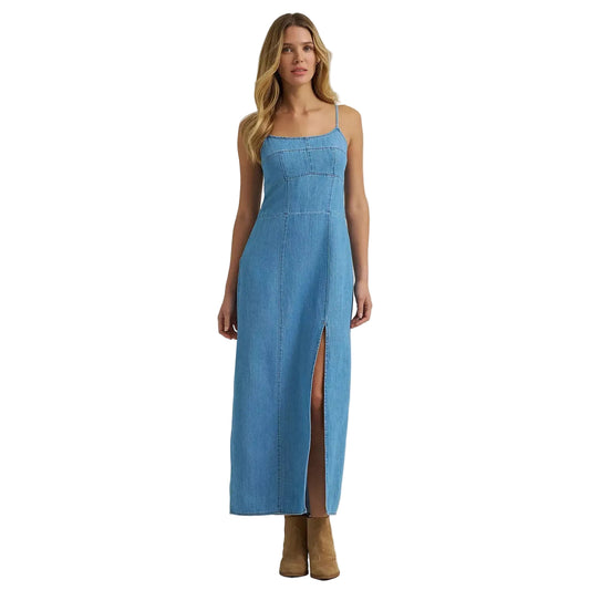 Wrangler Women's Western Punchy Maxi Dress - Mid Denim