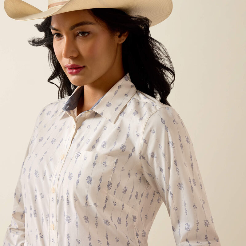 Ariat Women's Team Kirby Long Sleeve Button Shirt - Sea Salt Dewdrop