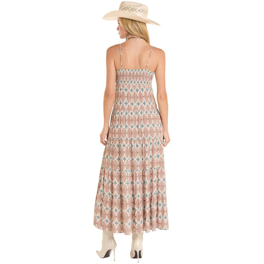 Rock & Roll Women's Ikat Maxi Dress - Rust