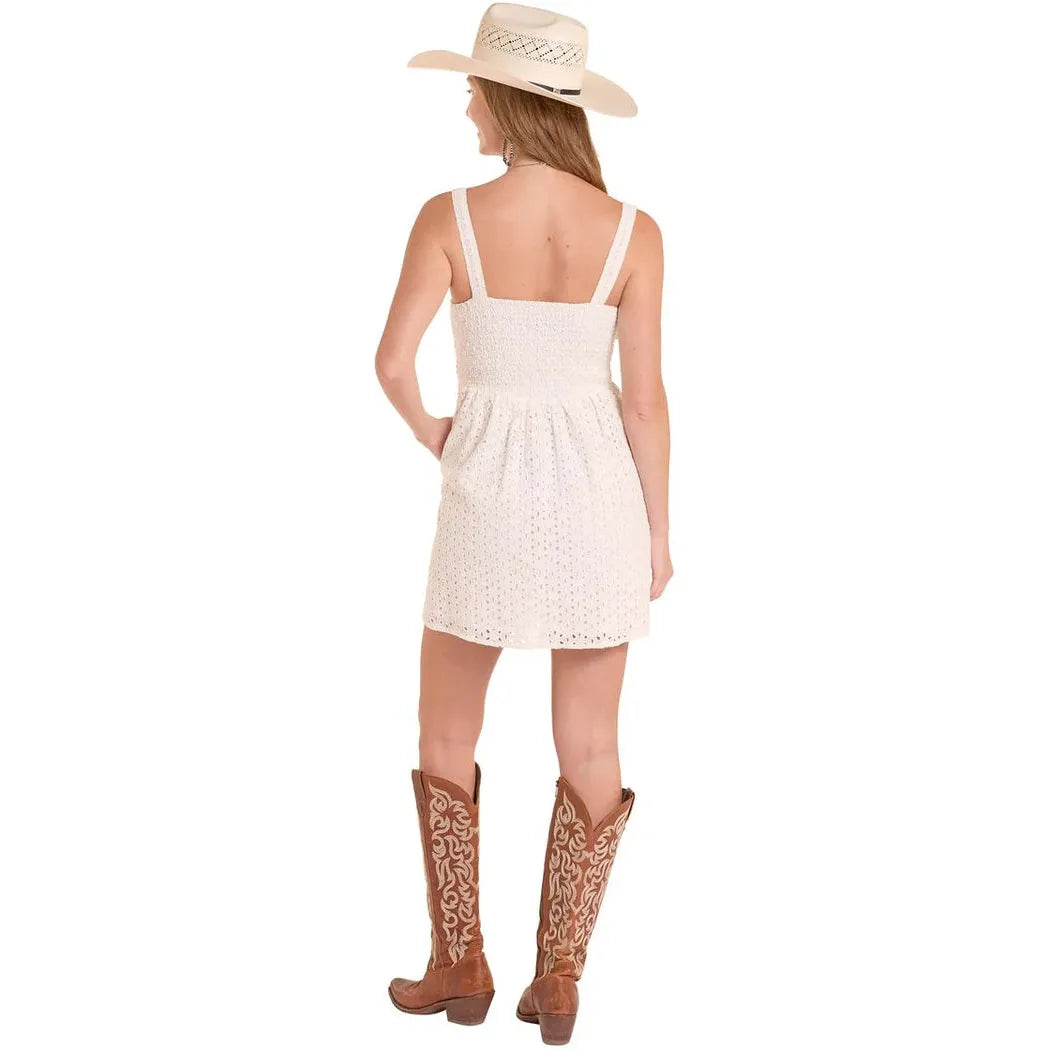 Rock & Roll Women's Eyelet Mini Dress - White