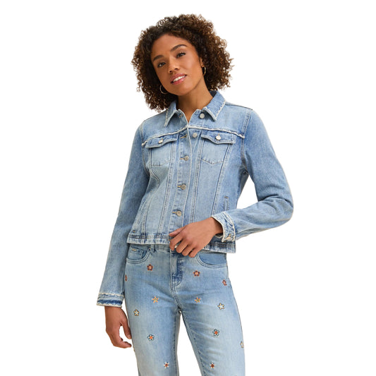 FDJ Women's Embroidered Denim Jacket - Pale Wash - Irvine Tack & Western Wear