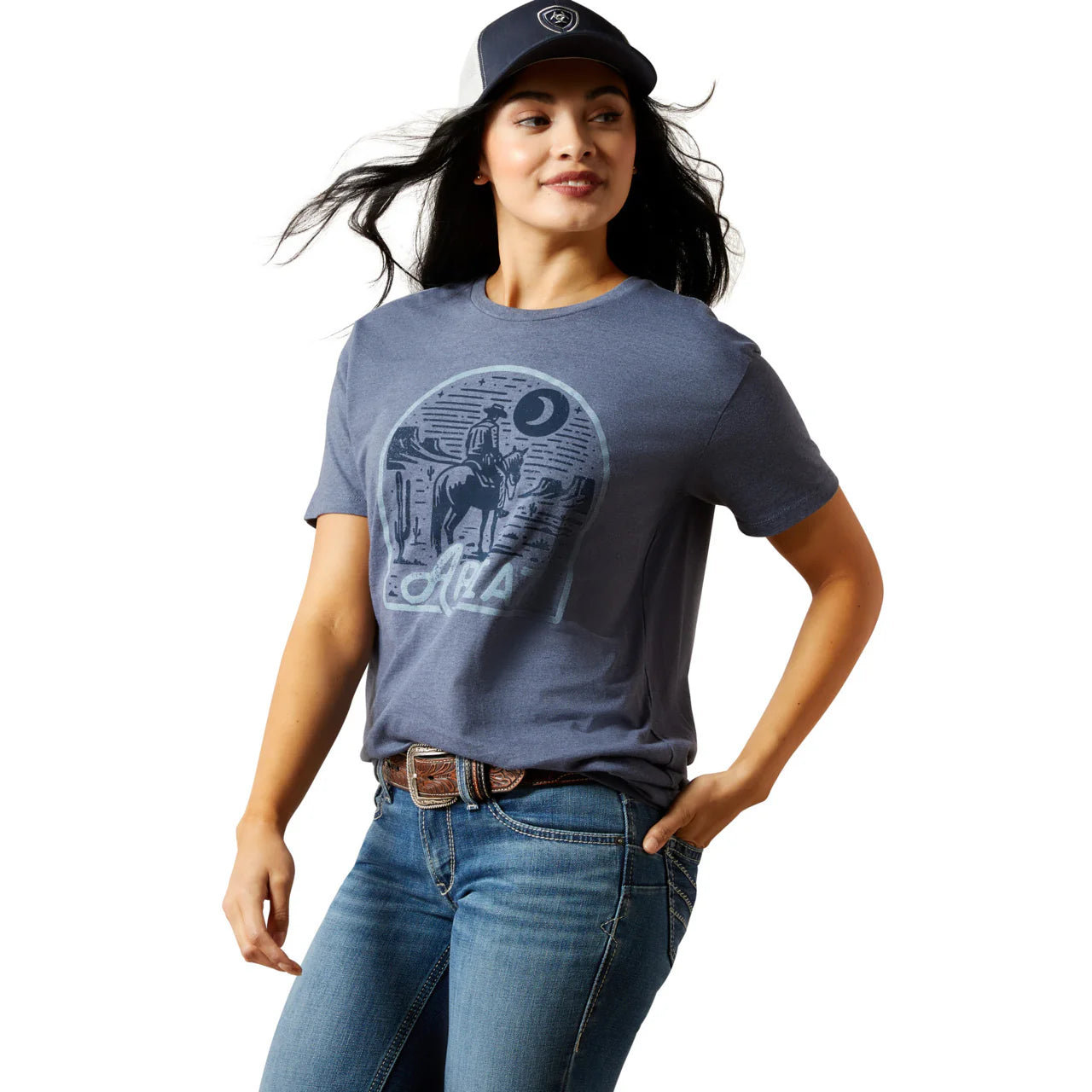Ariat Women's Desert Night Short Sleeve Tee Shirt - Chambray Blue