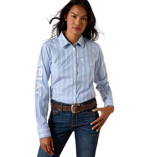 Ariat Women's Team Kirby Long Sleeve Shirt - Ashleigh Blue Stripe