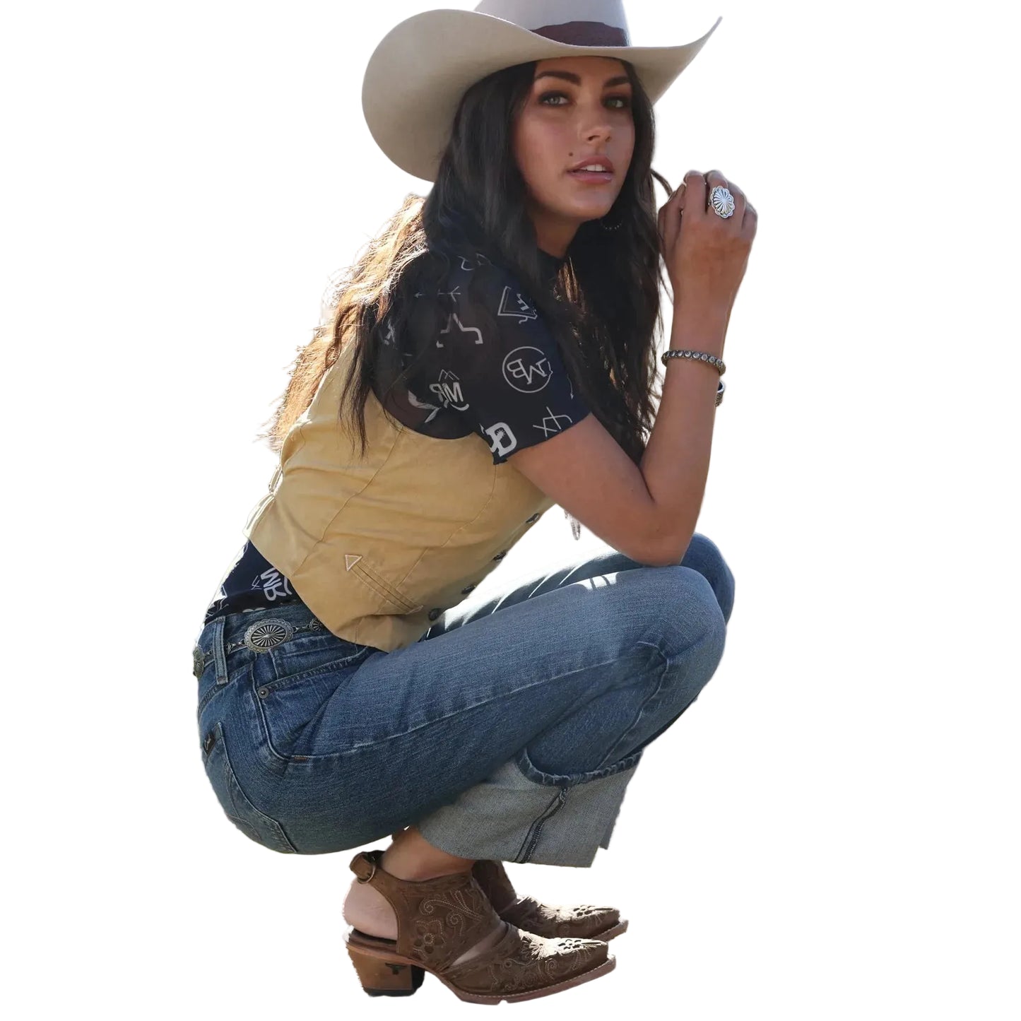 Cruel Women's Denim Vest - Gold