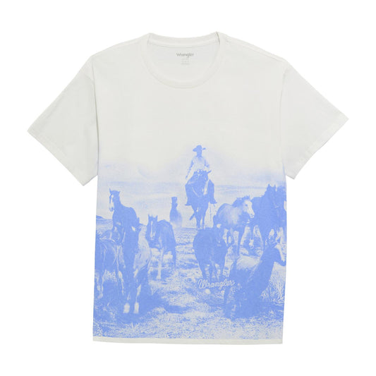 Wrangler Women's Oversized Fit Rounders Tee Shirt - Bright White