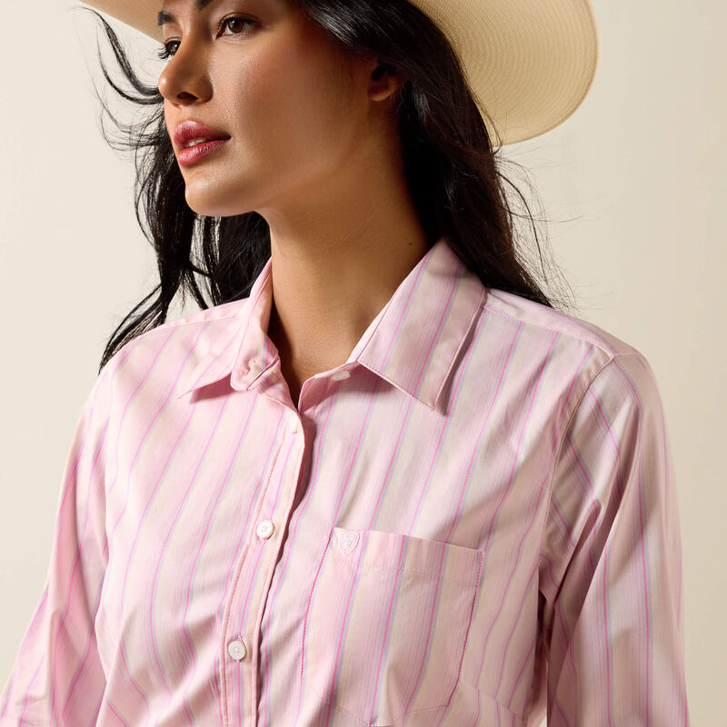 Ariat Women's Team Kirby Long Sleeve Button Shirt - Super Pink Ombre