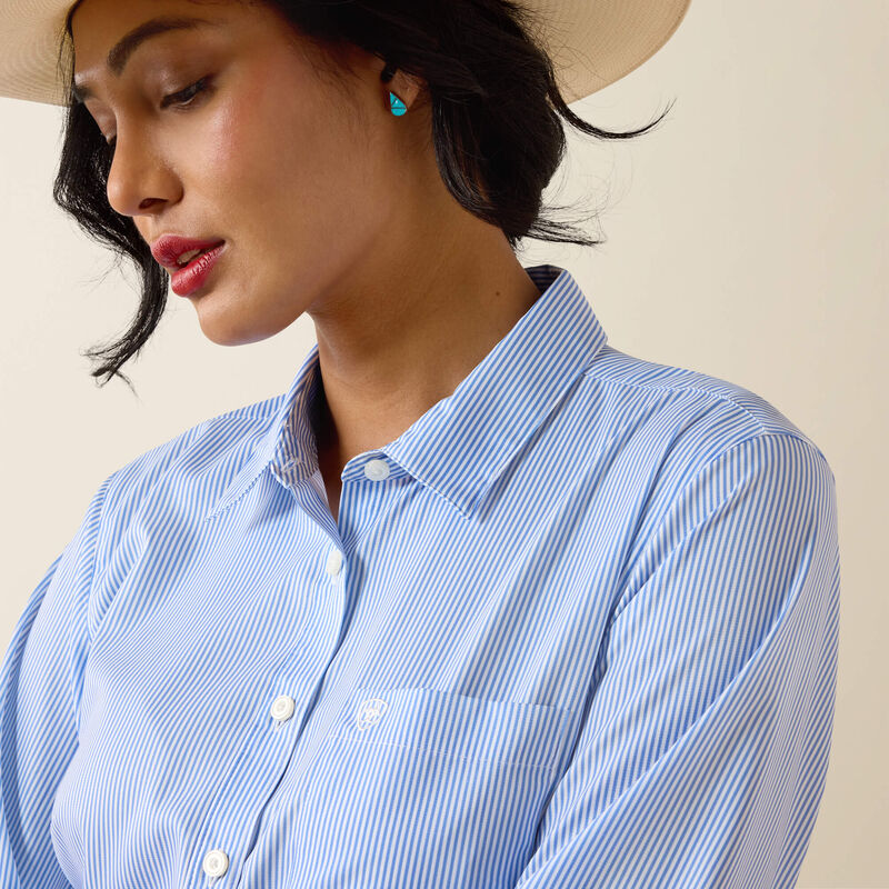 Ariat Women's Kirby Pro Long Sleeve Stripe Shirt - Ultramarine