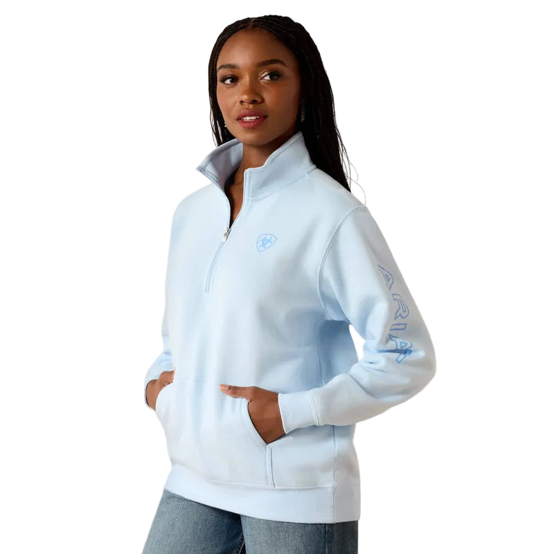 Ariat Women's Foundation Logo 1/2 Zip Long Sleeve Sweatshirt - Nantucket Breeze - Irvine Tack & Western Wear