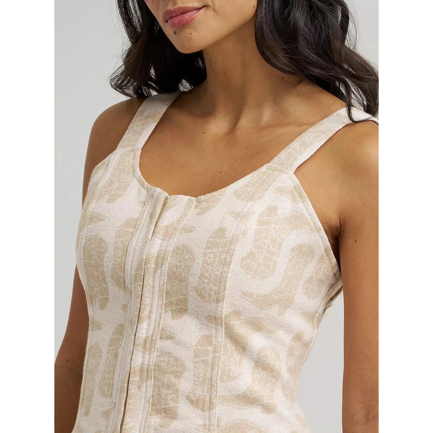 Wrangler Women's Jacquard Boot Design Corset Top - Beige