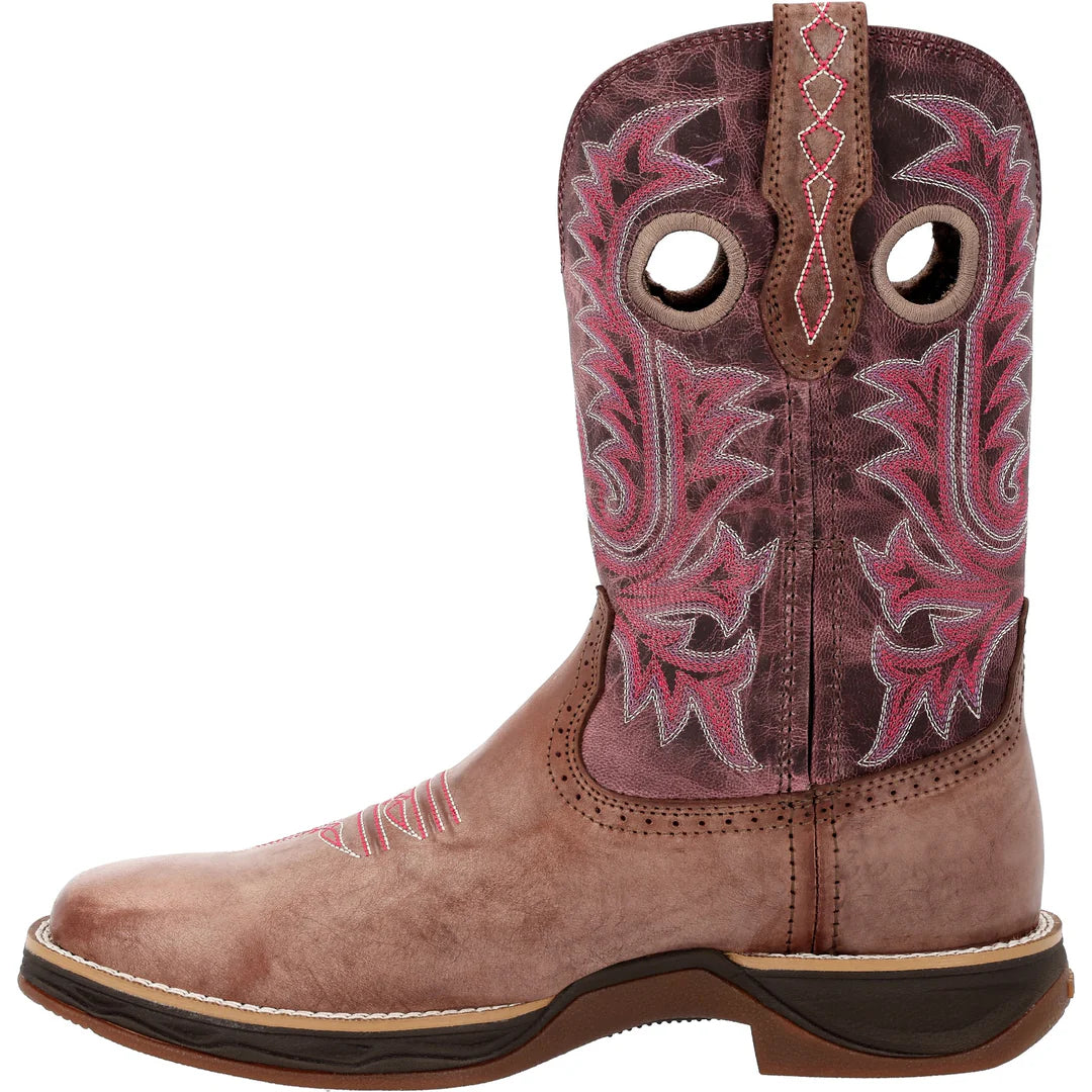 Durango Women's Rebel Ultra Lite Western Boot - Burnished Chestnut/Rose