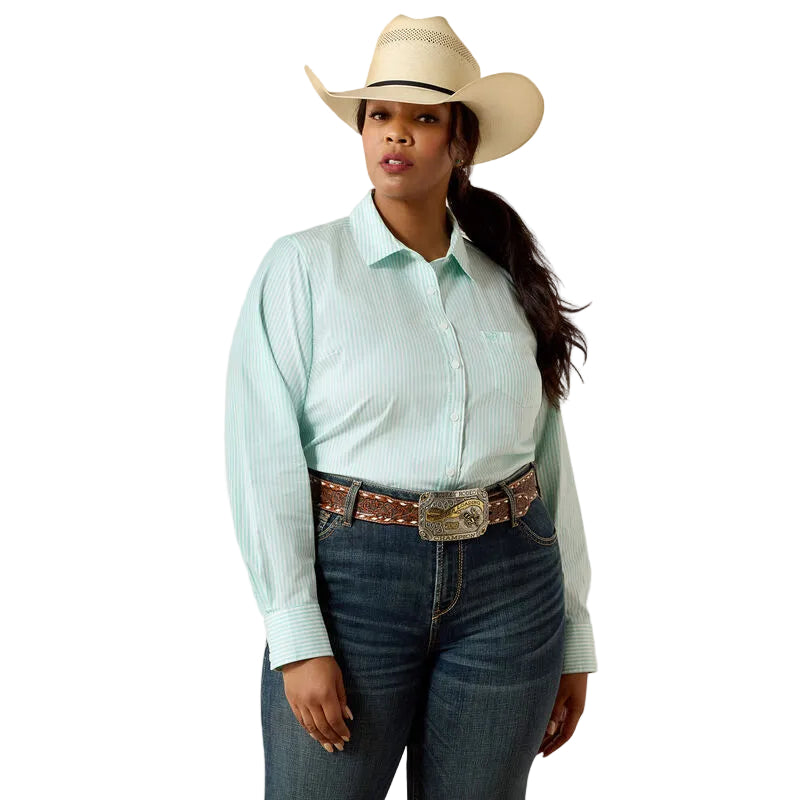 Ariat Women's Kirby Long Sleeve Shirt - Holiday Stripe - Irvine Tack & Western Wear