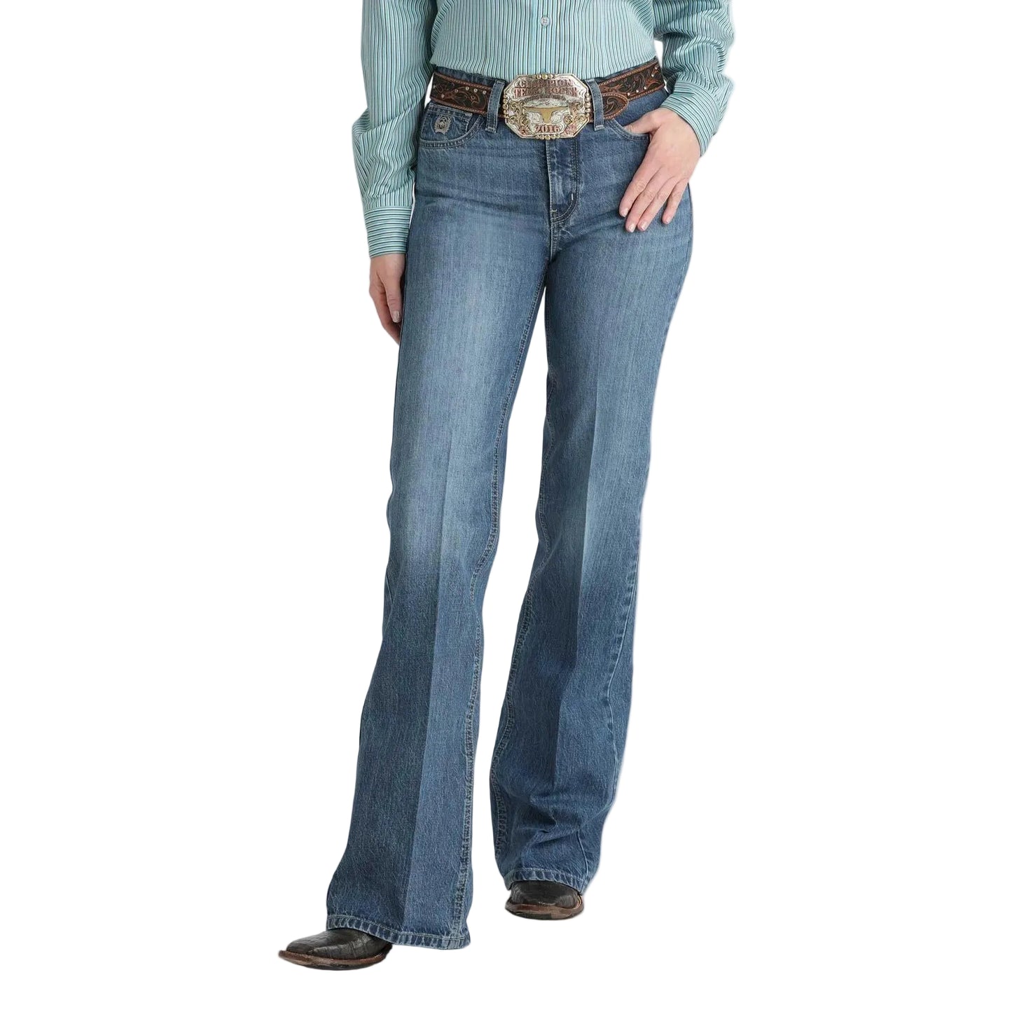 Cinch Women's Tatum High Rinse Trouser Jeans - Medium Wash - Irvine Tack & Western Wear