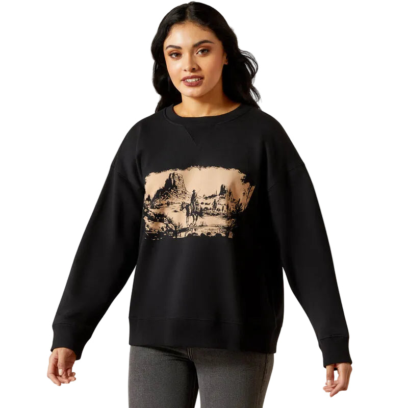 Ariat Women's Outlaw Oversized Sweatshirt - Black - Irvine Tack & Western Wear