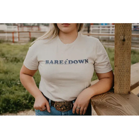 Baredown Brand Name Unisex Desert Sun Short Sleeve Tee Shirt - Tan