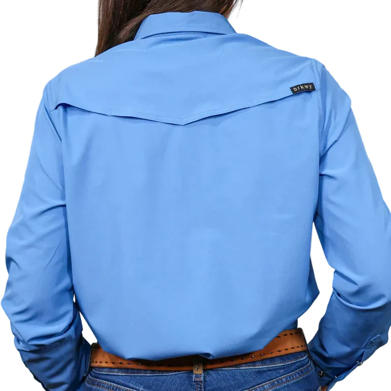Brand Cowboy Women's The Denver Denim Long Sleeve Solid Shirt - Blue