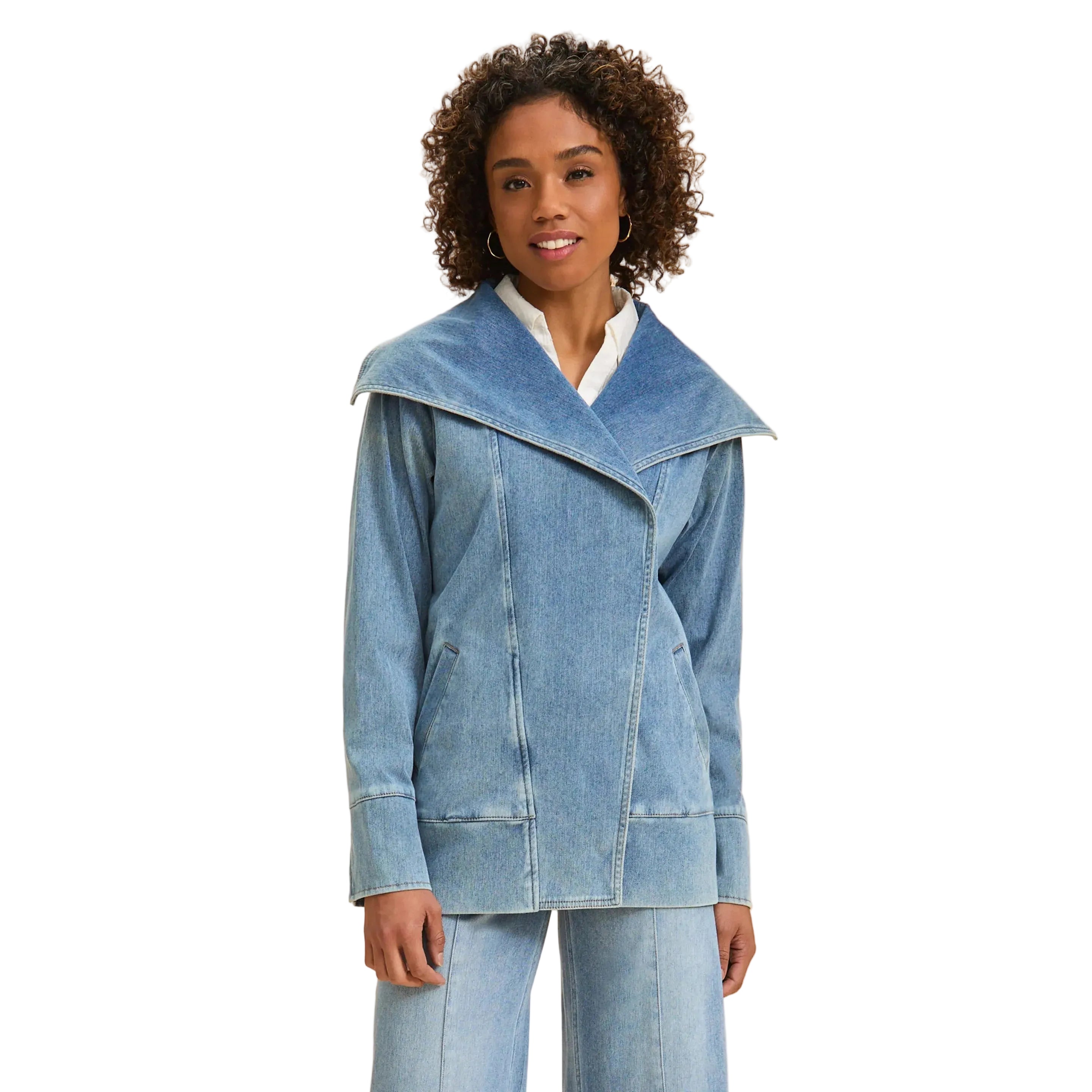 FDJ Women's Draped Front Jacket - Light Denim – Irvine Tack & Western Wear