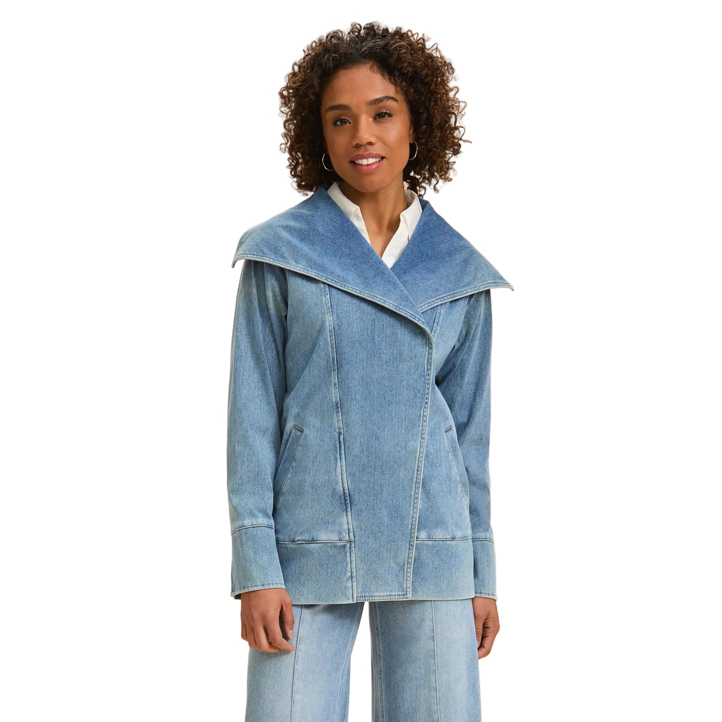 FDJ Women's Draped Front Jacket - Light Denim - Irvine Tack & Western Wear