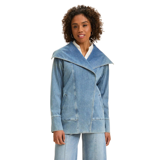 FDJ Women's Draped Front Jacket - Light Denim - Irvine Tack & Western Wear