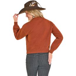 Rock & Roll Women's Long Sleeve Horse & Aztec Novelty Sweater - Burnt Orange - Irvine Tack & Western Wear