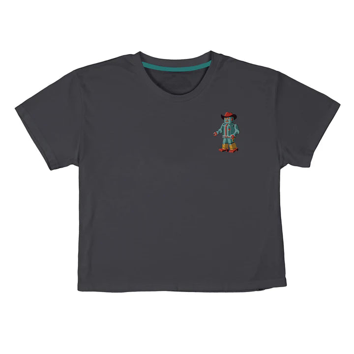 Sendero Women's Dancer Cowboy Boxy Tee Shirt - Vintage Black - Irvine Tack & Western Wear