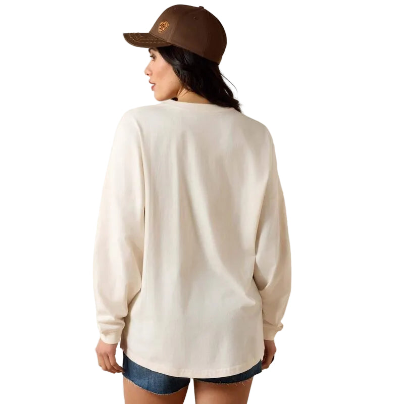 Ariat Women's Canvas Oversized Long Sleeve Tee Shirt - Sea Salt - Irvine Tack & Western Wear