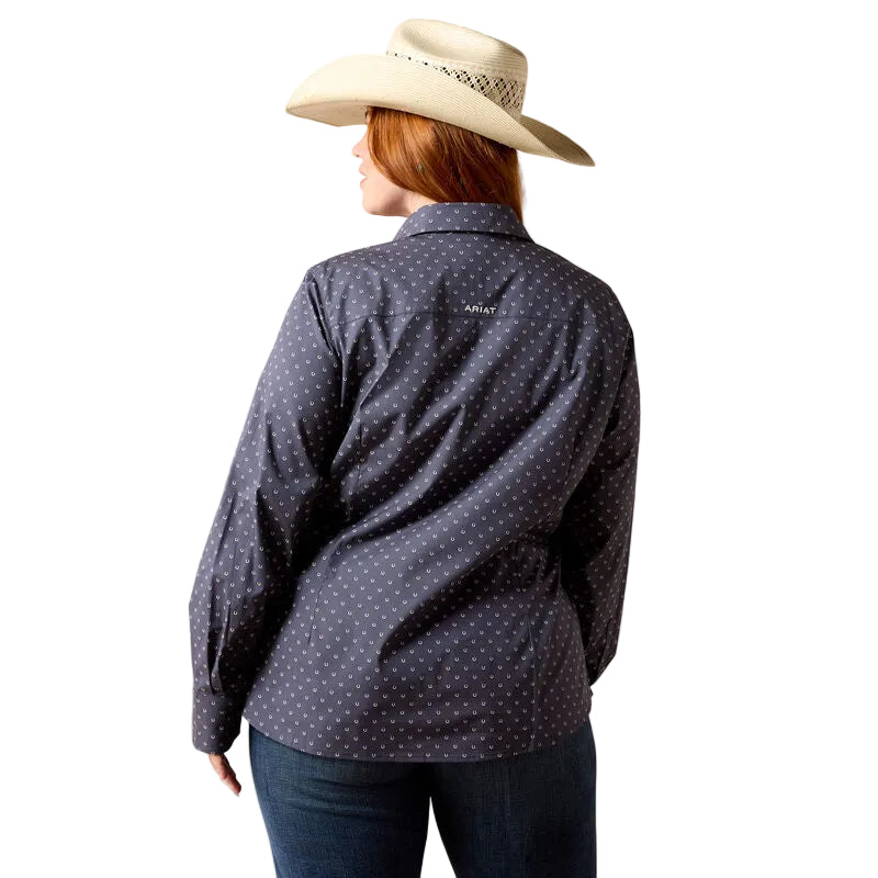 Ariat Women's Kirby Long Sleeve Shirt - Ombre Blue Horseshoe