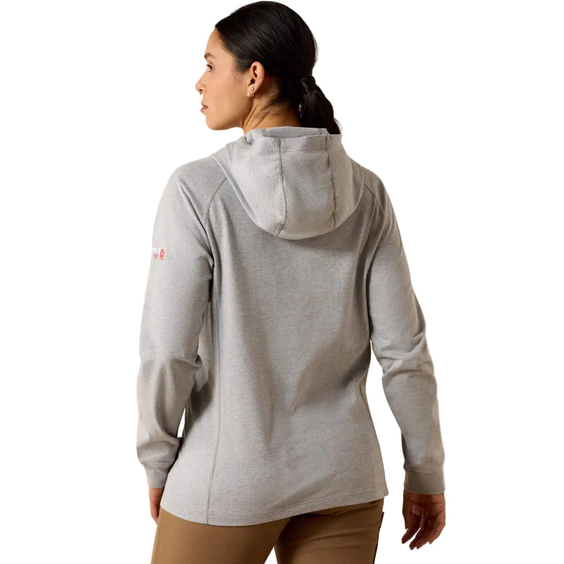 Ariat Women's FR Air Hooded Long Sleeve Top - Silver Fox Heather