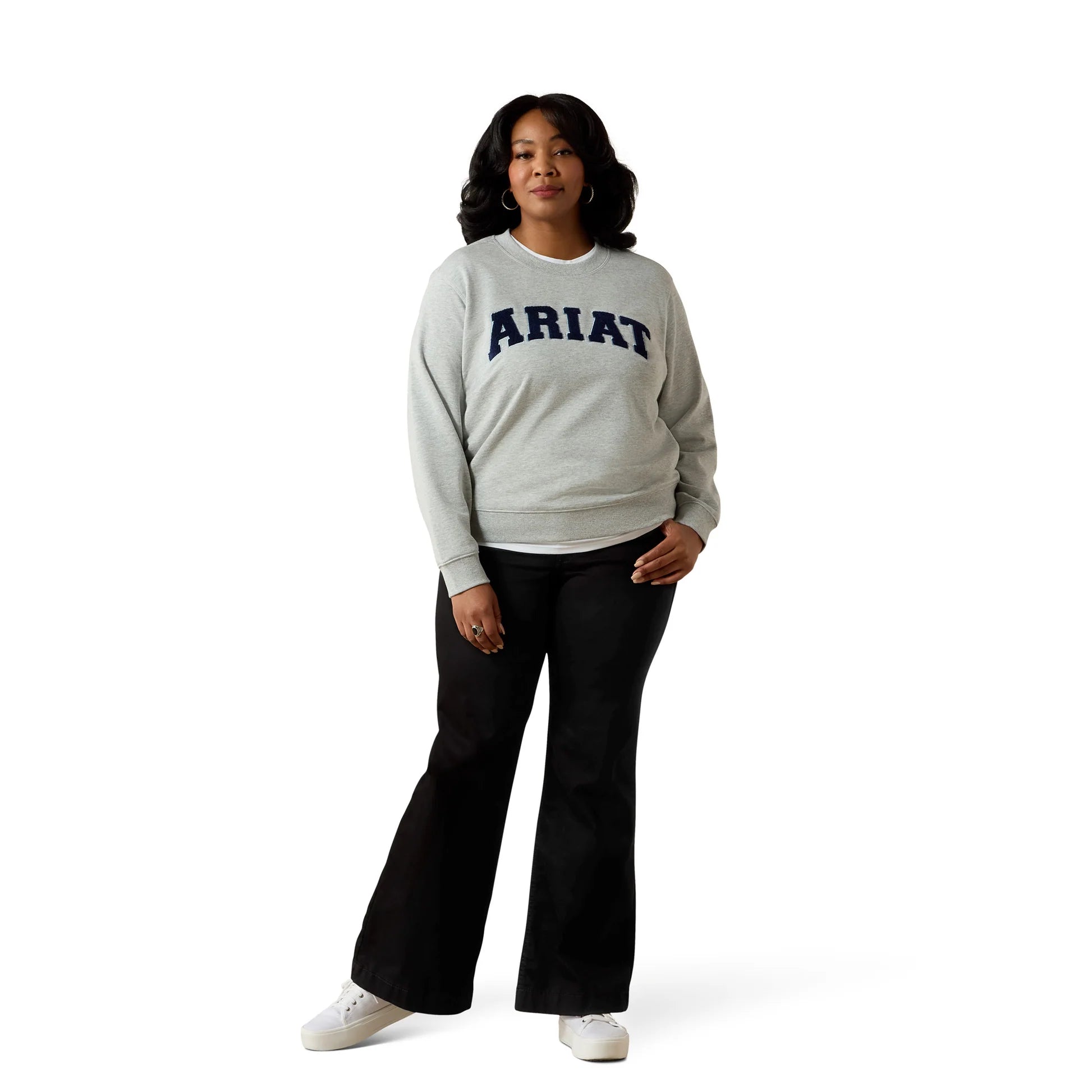 Ariat Women's Essential Crew Sweatshirt - Light Heather Grey - Irvine Tack & Western Wear