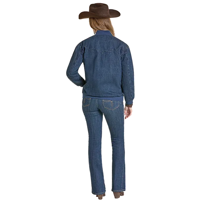 Panhandle Women's Embroidered Vintage Bomber Jacket - Dark Vintage