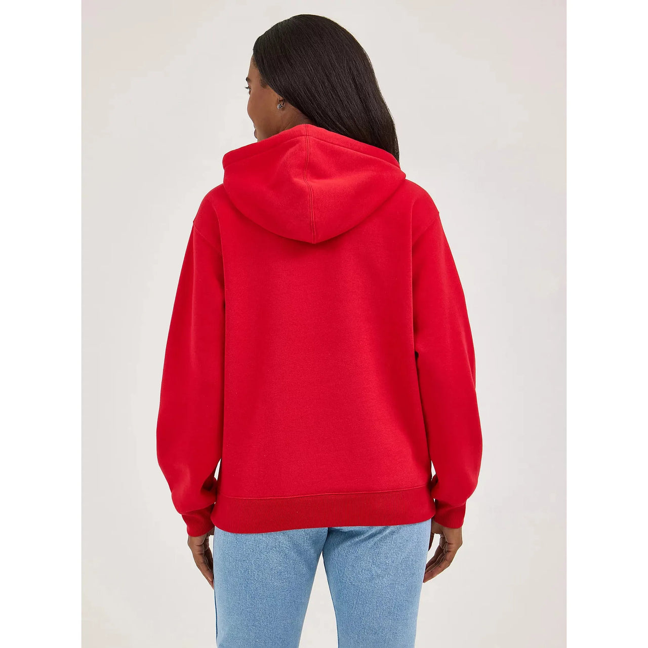 Wrangler Women's Bold Logo Long Sleeve Hoodie- Berry Red