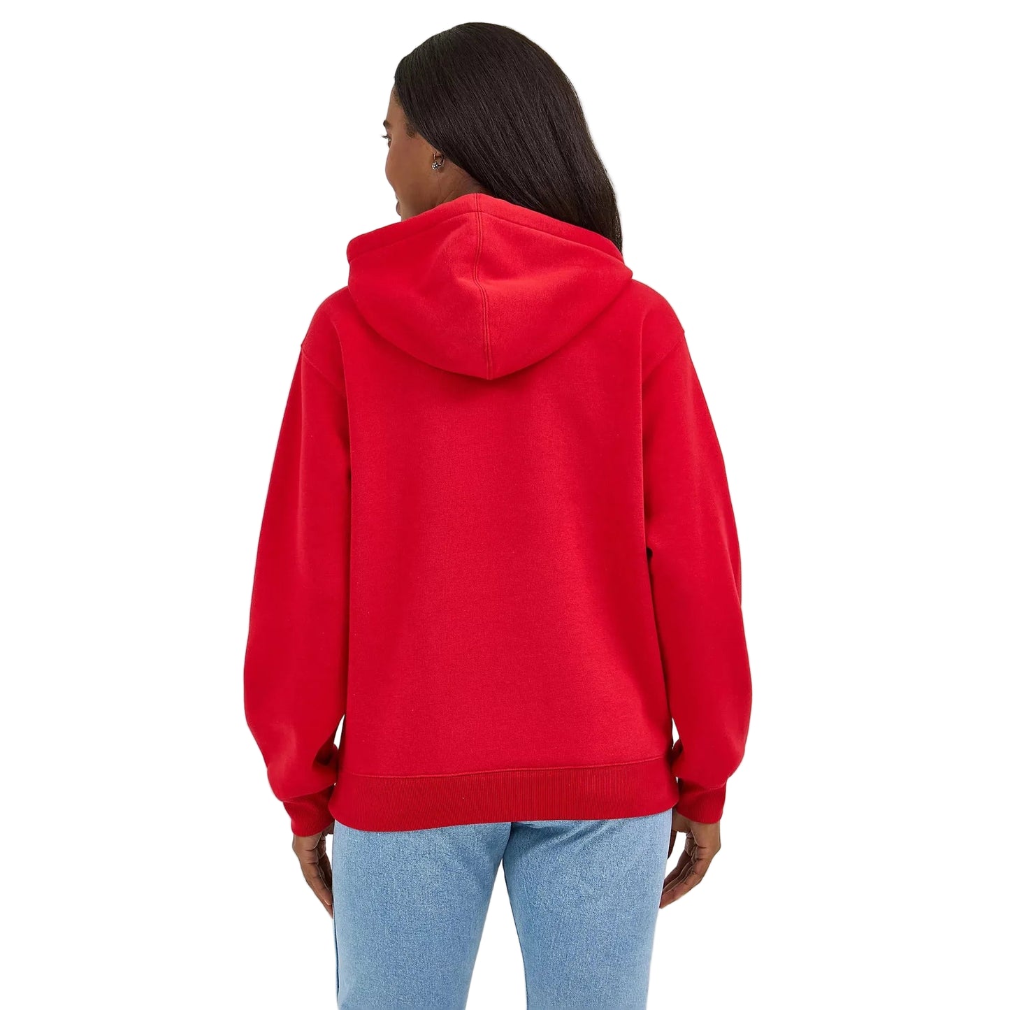 Wrangler Women's Bold Logo Long Sleeve Hoodie- Berry Red