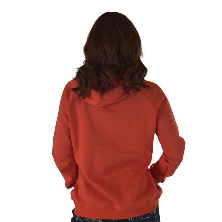 Cowgirl Tuff Kids Junkie Print on Junior Fit Hooded Sweatshirt - Orange
