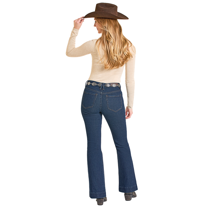 Rock & Roll Women's Jacquard Trouser - Dark Wash