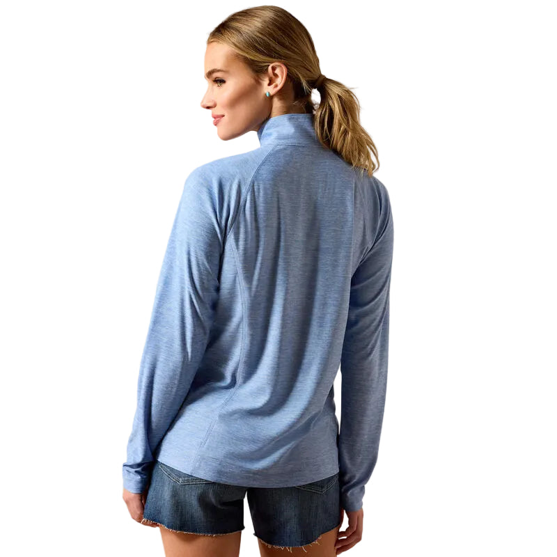 Ariat Women's Laguna 1/4 Zip Long Sleeve Top - Ashleigh Blue Heather